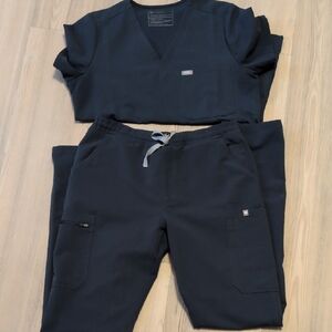 Figs Navy Medical Scrub Top and Jogger Pants